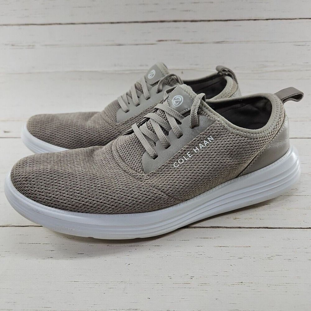 Cole Haan GrandSport Dress Sneakers Mens Size 11.5 M Beige White Lace Up C32584